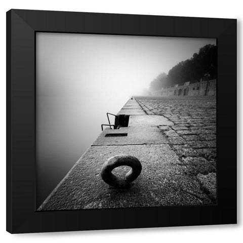 Riverbank Black Modern Wood Framed Art Print with Double Matting by Rak, Martin
