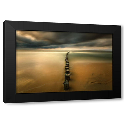 Line... Black Modern Wood Framed Art Print with Double Matting by Browko, Krzysztof