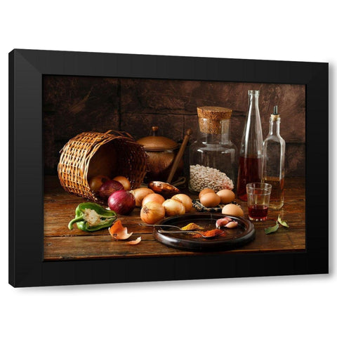 Smells Black Modern Wood Framed Art Print by Laercio, Luiz