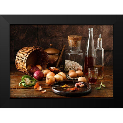 Smells Black Modern Wood Framed Art Print by Laercio, Luiz