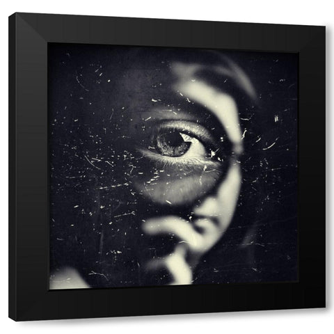 I Black Modern Wood Framed Art Print by Hayman, Oren