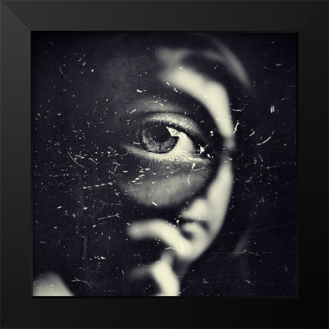 I Black Modern Wood Framed Art Print by Hayman, Oren