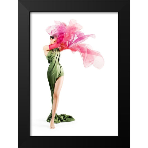 Flower Black Modern Wood Framed Art Print by Luis Villar, Jose
