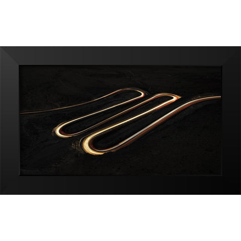A Snake Made Of Light Black Modern Wood Framed Art Print by Jonas, Nadav