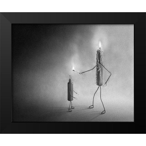 Baptism Of Fire Black Modern Wood Framed Art Print by Toniolo, Giorgio