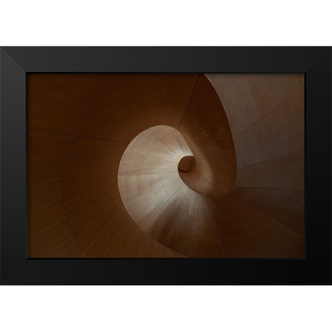 Spiral Black Modern Wood Framed Art Print by Bonadio, Heather