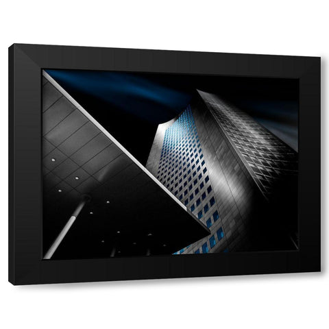 Velvet Blue Black Modern Wood Framed Art Print with Double Matting by Glaab, Holger