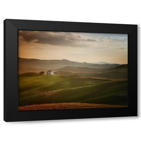 Over The Hills Black Modern Wood Framed Art Print with Double Matting by Longobardi, Antonio