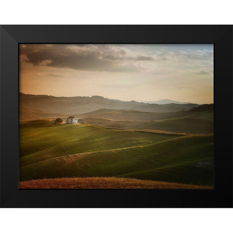 Over The Hills Black Modern Wood Framed Art Print by Longobardi, Antonio