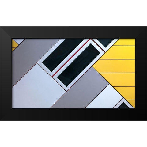 House Of Cubes Black Modern Wood Framed Art Print by Van De, Jeroen