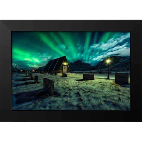 Dancing All Night Long Black Modern Wood Framed Art Print by De La, Javier