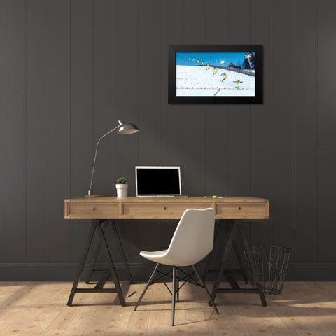 Anatomy Of A Ski Jump Black Modern Wood Framed Art Print by Damsten, Petri