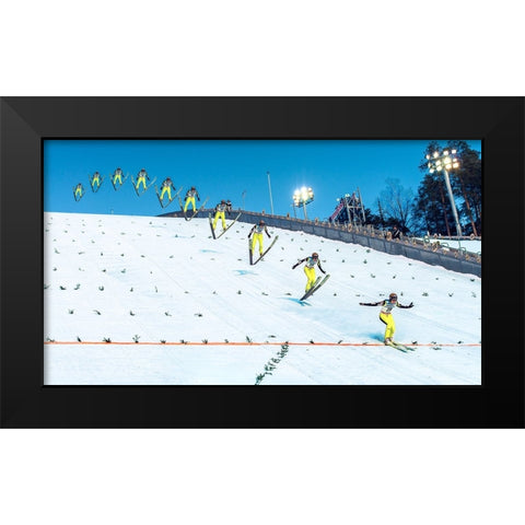Anatomy Of A Ski Jump Black Modern Wood Framed Art Print by Damsten, Petri