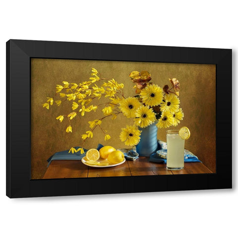 SummerS Quench Black Modern Wood Framed Art Print by Hewson, Darlene