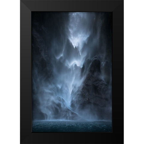 Water Dance Black Modern Wood Framed Art Print by Kitching, John