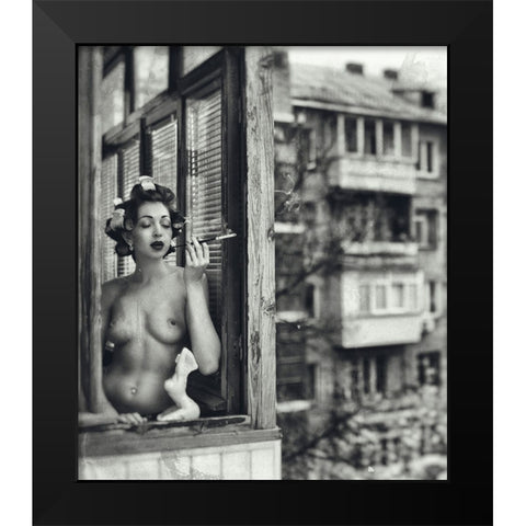 Mademoiselle Black Modern Wood Framed Art Print by Croizet, Anri