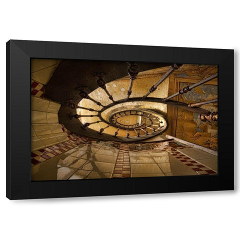 Heinen Descalier Black Modern Wood Framed Art Print with Double Matting by Boomsma, Paul