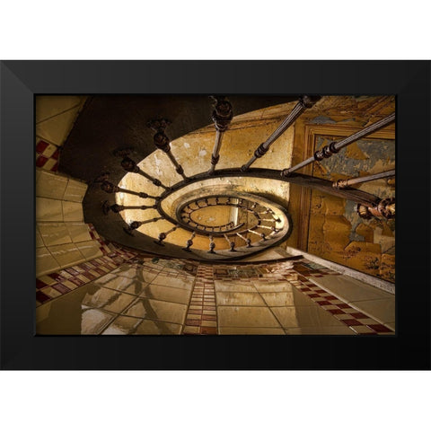 Heinen Descalier Black Modern Wood Framed Art Print by Boomsma, Paul
