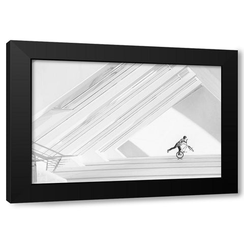 Bicycle Art Black Modern Wood Framed Art Print with Double Matting by Haaksma, Piet