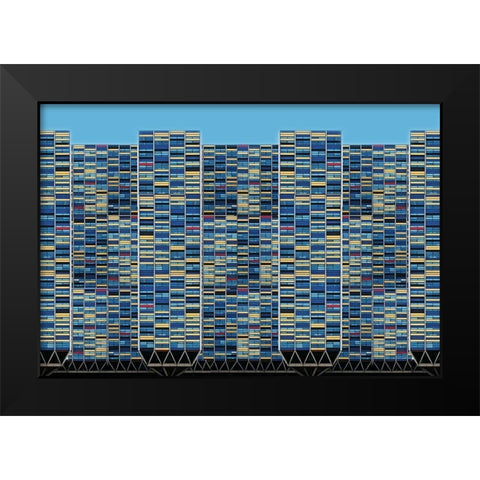 Big-Bigger-Biggest Black Modern Wood Framed Art Print by Van Maastricht, Henk