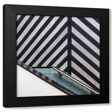 Museum Staircase Black Modern Wood Framed Art Print by Vangindertael, Luc