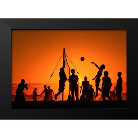 Crazy Western Summer Fun! Black Modern Wood Framed Art Print by Mahmud Tipu, Hasan