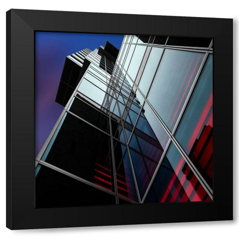 Mirror Wall Black Modern Wood Framed Art Print with Double Matting by Claes, Gilbert