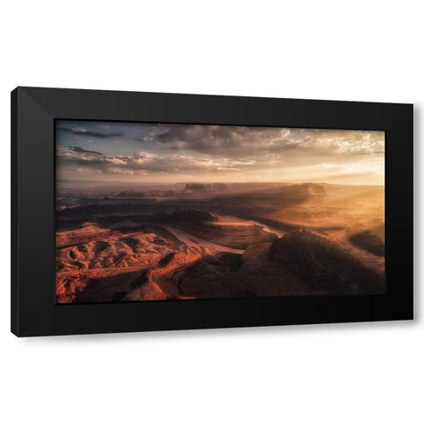 Light Blades Black Modern Wood Framed Art Print by Colella, Rene