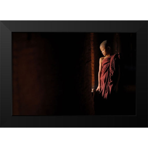 Inner Peace Black Modern Wood Framed Art Print by Vichaya