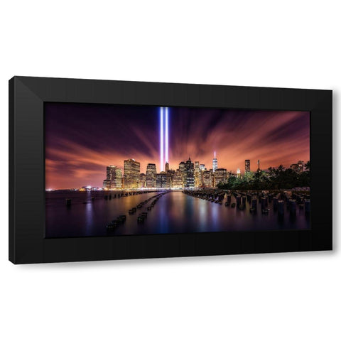 Unforgettable 9-11 Black Modern Wood Framed Art Print with Double Matting by De La, Javier