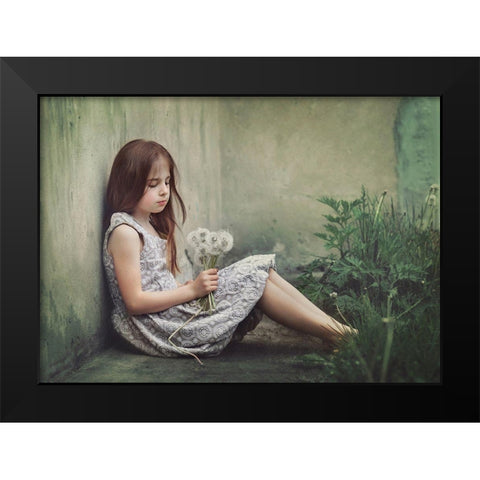 Behind The Corner Black Modern Wood Framed Art Print by Monique