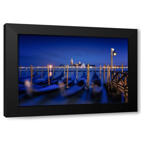 San Giorgio Maggiore Island-Venice Black Modern Wood Framed Art Print with Double Matting by Deakin, Karen