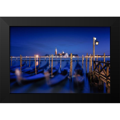 San Giorgio Maggiore Island-Venice Black Modern Wood Framed Art Print by Deakin, Karen