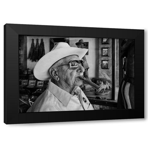 Homme Avec Cigare Black Modern Wood Framed Art Print by Liviero, Tony