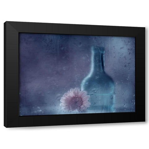 The Blue Bottle Black Modern Wood Framed Art Print by Devos, Delphine