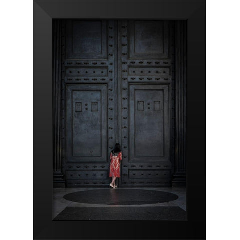 The Girl Next Door Black Modern Wood Framed Art Print by Convista, Antonio