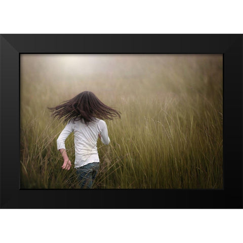 Noni Black Modern Wood Framed Art Print by Yudhi Winarno, Teguh