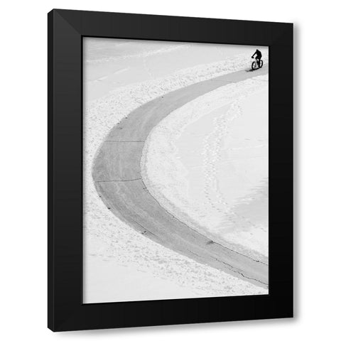 Untitled Black Modern Wood Framed Art Print by Wang, Jian