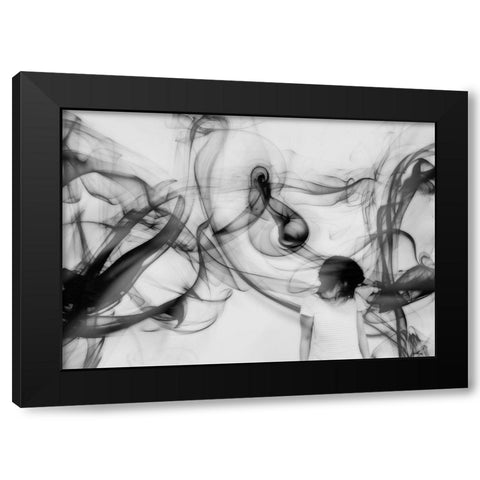 Scream Black Modern Wood Framed Art Print by Ikeda, Keisuke