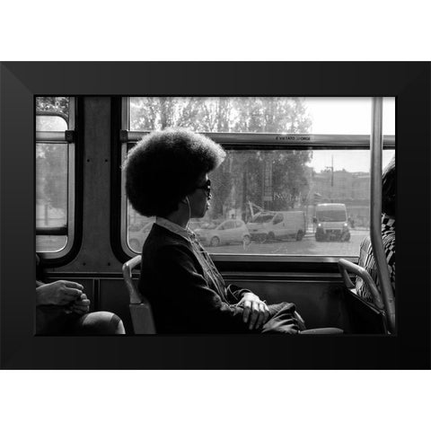 Milano Streets Black Modern Wood Framed Art Print by Tonti, Carlo