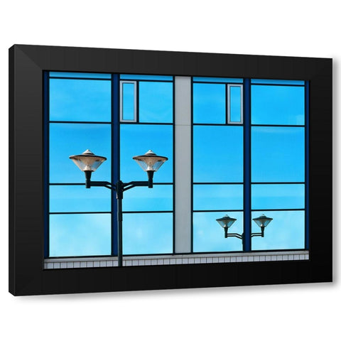 Dancing Lights Black Modern Wood Framed Art Print by van Maastricht, Henk