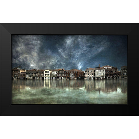 Reflections In Venice Black Modern Wood Framed Art Print by Bautista., Nieves