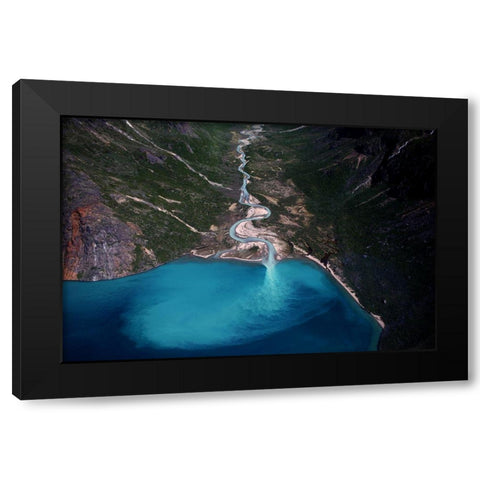 Clear Stream Black Modern Wood Framed Art Print by Photography By, Danish