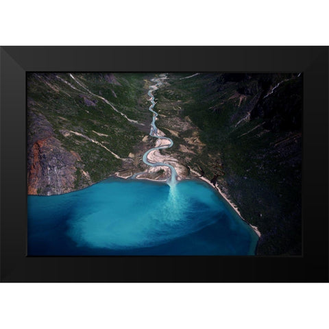 Clear Stream Black Modern Wood Framed Art Print by Photography By, Danish