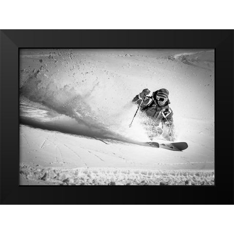 Henri Making A Powder Turn... Black Modern Wood Framed Art Print by Verbiest, Eric