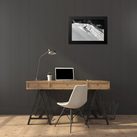 Freeride Black Modern Wood Framed Art Print by Rebro, Marcel