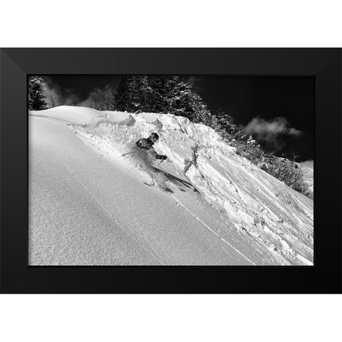 Freeride Black Modern Wood Framed Art Print by Rebro, Marcel