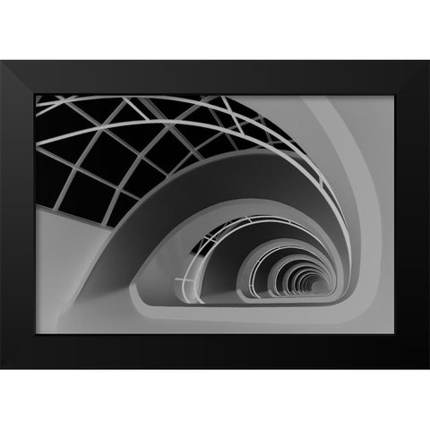 Antwerp-Stairs Black Modern Wood Framed Art Print by Niezen, Jan