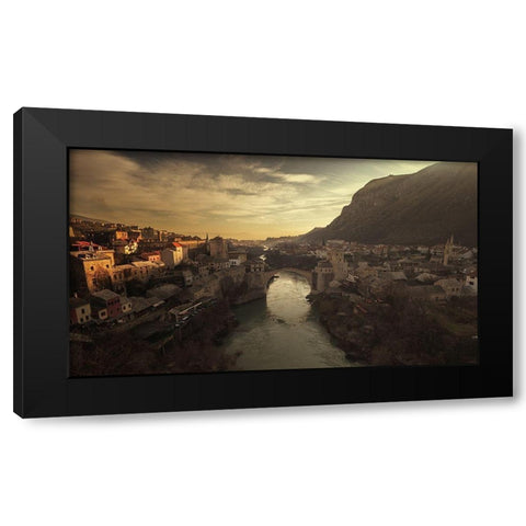 Mostar Black Modern Wood Framed Art Print with Double Matting by Dan, Bez