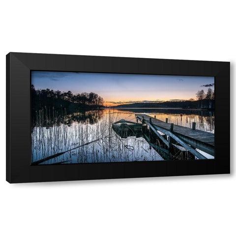 An Evening With Little Heat Black Modern Wood Framed Art Print with Double Matting by Pettersson, Benny